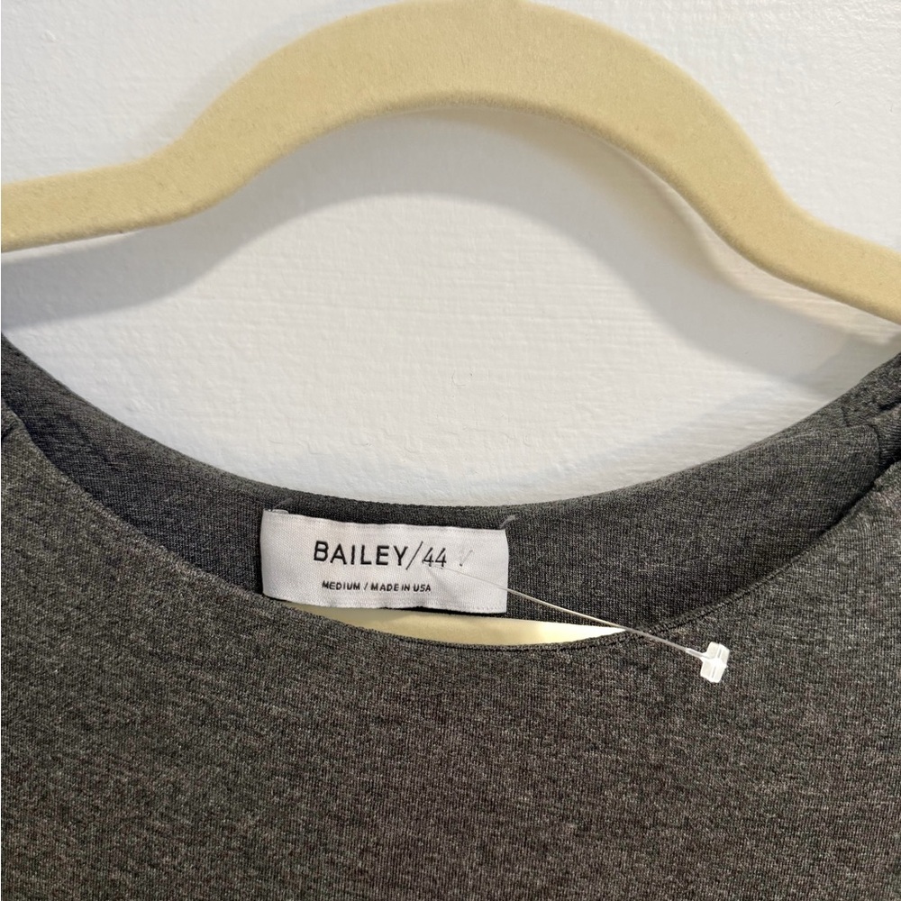 Bailey 44 Trystan Black Gray With Black Faux Leather Long Sleeve Dress - Picture 5 of 5